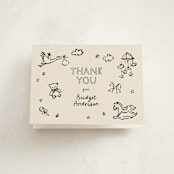 "Bundle of Joy Sketches" - Baby Shower Thank You Cards in Onyx by Cass Loh - Front