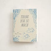 "Sweet Swan" - Baby Shower Thank You Cards in Bluebell by Pati Cascino - Front