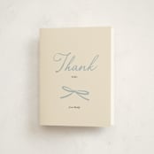 "Baby Bow" - Baby Shower Thank You Cards in Denim by Ani Somi - Front