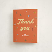 "Modern Peach Floral" - Baby Shower Thank You Cards in Daffodil by Felicia Balestrere - Front