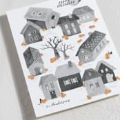 "Pumpkin Village" - Halloween Cards in Soot by Dani Lugato - Detail