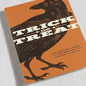"Trick or Treat Raven" - Halloween Cards in Pumpkin by Alex Elko Design - Detail