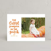 "Cutest Pumpkin" - Halloween Cards in Pumpkin by Little Print Design - Front