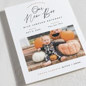 "Our New Boo" - Halloween Cards in Pumpkin by Hooray Creative - Detail