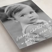 "Scrawled" - Holiday Cards in Icicle by Julia Hall - Detail