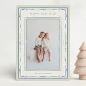 "Delicate botanical frame" - Holiday Cards in Blue Jay by Lucrecia Caporale - Front