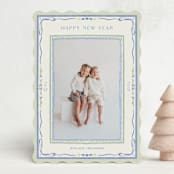 "Delicate botanical frame" - Holiday Cards in Blue Jay by Lucrecia Caporale - Front