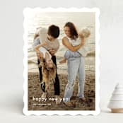 "Minimalist Border" - Holiday Cards in Cotton by Stacey Meacham - Front