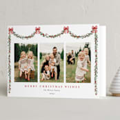 "Joyful Holly" - Holiday Cards in Peppermint by Susan Moyal - Folded Card