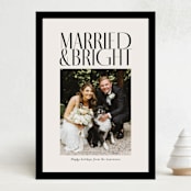 "Married & Bright" - Holiday Cards in Ink by Ekko Studio - Front