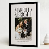 "Married & Bright" - Holiday Cards in Ink by Ekko Studio - Folded Card