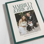 "Married & Bright" - Holiday Cards in Spruce by Ekko Studio - Detail