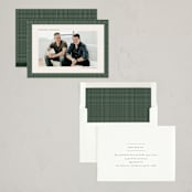 "Classic Houndstooth" - Holiday Cards in Balsam by Ekko Studio - Assembled