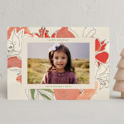 "Holiday Lily" - Holiday Cards in Vermillion by Lise Gulassa - Front