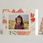 "Holiday Lily" - Holiday Cards in Vermillion by Lise Gulassa - Folded Card