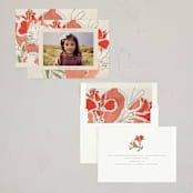 "Holiday Lily" - Holiday Cards in Vermillion by Lise Gulassa - Assembled