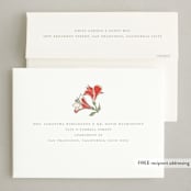 "Holiday Lily" - Holiday Cards in Vermillion by Lise Gulassa - FREE Recipient Addressing