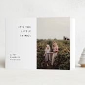 "The Little Things" - Holiday Cards in Snow by Up Up Creative - Folded Card