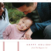 "Classic Stripes" - Holiday Cards in Candy Apple by Carolyn MacLaren - Detail