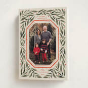 "Botanical Scallop Frame" - Holiday Cards in Wintergreen by Kristen Magee - Folded Card