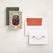"Botanical Scallop Frame" - Holiday Cards in Wintergreen by Kristen Magee - Assembled
