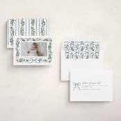 "Watercolor Bow Garland" - Holiday Cards in Blueberry by Jackie Crawford - Assembled