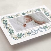 "Watercolor Bow Garland" - Holiday Cards in Blueberry by Jackie Crawford - Detail