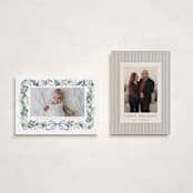 "Watercolor Bow Garland" - Holiday Cards in Blueberry by Jackie Crawford - Photo Orientation Options