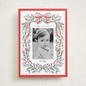 "Bough and Bow" - Holiday Cards in Candy Cane by Itsy Belle Studio - Front