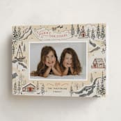 "Snow and Ivory Winter Scene" - Holiday Cards in Eggnog by Becky Nimoy - Folded Card