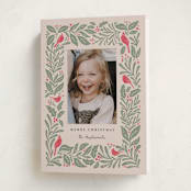 "Cardinals" - Holiday Cards in Cream by Kristen Knechtel - Folded Card