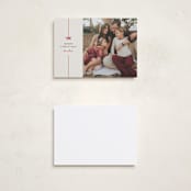 "Bow" - Holiday Cards in Poinsettia by Pixel and Hank - Photo Orientation Options