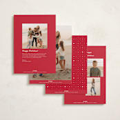 "Christmas Ribbon" - Holiday Cards in Candy Apple by Erica Krystek - Back of Card Options