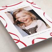 "Christmas Ribbon" - Holiday Cards in Candy Apple by Erica Krystek - Detail