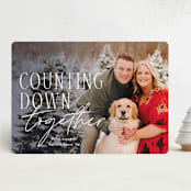 "Merrier Together Story NonFoil" - Holiday Cards in Navy by Lisa Assenmacher - Front