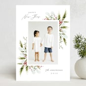"Delicate Sprigs" - Holiday Cards in Peppermint by Kate Ahn - Front