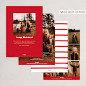 "Furry + Bright" - Holiday Cards in Cranberry by Angela Thompson - Back of Card Options