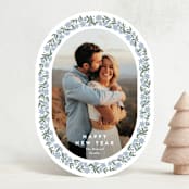 "Stamped Blooms" - Holiday Cards in Frost by Amy Kross - Front