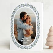 "Stamped Blooms" - Holiday Cards in Frost by Amy Kross - Folded Card