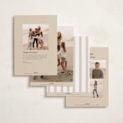 "Triple Frame" - Holiday Cards in Ivory by Angela Thompson - Back of Card Options