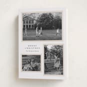"Triple Frame" - Holiday Cards in Ivory by Angela Thompson - Folded Card