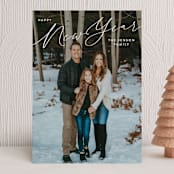 "Simple Script" - Holiday Cards in Snow by Ekko Studio - Front