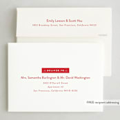 "Imprint" - Holiday Cards in Poinsettia by Amy Kross - FREE Recipient Addressing