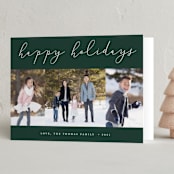"Calligraphy Trio" - Holiday Cards in Forest by Stacey Meacham - Folded Card