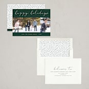 "Calligraphy Trio" - Holiday Cards in Forest by Stacey Meacham - Assembled
