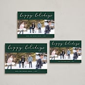 "Calligraphy Trio" - Holiday Cards in Forest by Stacey Meacham - Formats Available