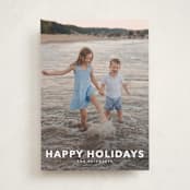 "Simple Type" - Holiday Cards in Linen by Angela Thompson - Front