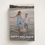 "Simple Type" - Holiday Cards in Linen by Angela Thompson - Folded Card