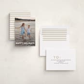 "Simple Type" - Holiday Cards in Linen by Angela Thompson - Assembled