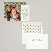 "Stacked Greeting" - Holiday Cards in Sage by Kristen Smith - Assembled